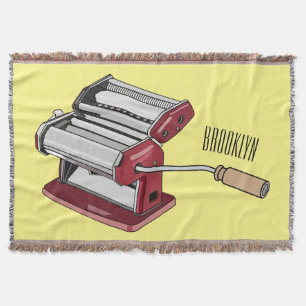 Pasta maker cartoon illustration  throw blanket