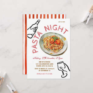 Pasta Night Italian Dinner Party  Invitation