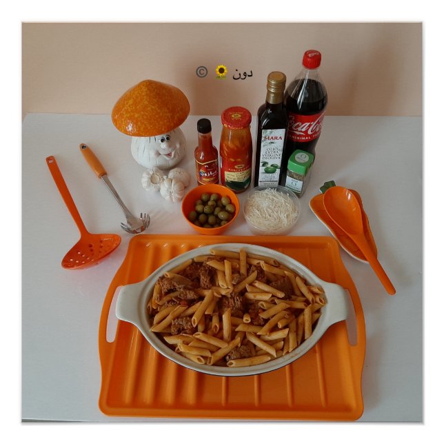 PASTA ON AN ORANGE TRAY POSTER (Front)