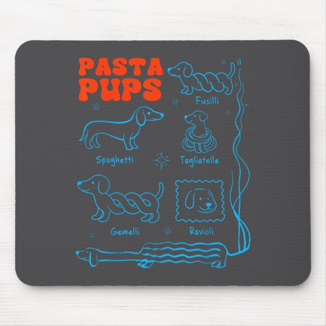 Pasta P Funny Dachshund Wiener Dog Pasta Foodie Do Mouse Mat (Front)