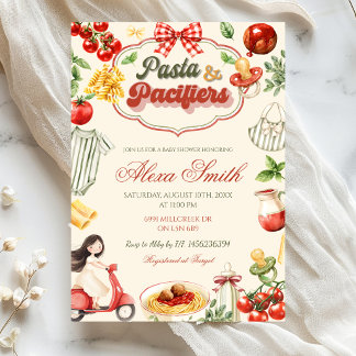 Pasta & Pacifiers Baby Shower Invitation
