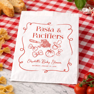 Pasta & Pacifiers Hand Drawn Italian Baby Shower Favour Bags