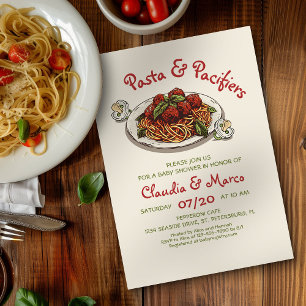 Pasta & Pacifiers Italian Baby Shower Invitation