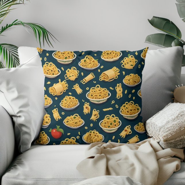 Pasta Pattern Celebrate National Pasta Month Cushion (Creator Uploaded)