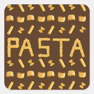 pasta pattern for Italian food lovers  Square Sticker