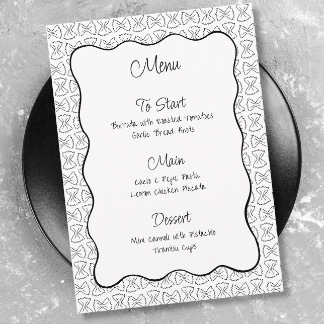 Pasta Pattern That's Amore Italian Bridal Shower Menu (Creator Uploaded)