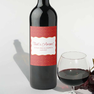 Pasta Pattern That's Amore Italian Bridal Shower Wine Label