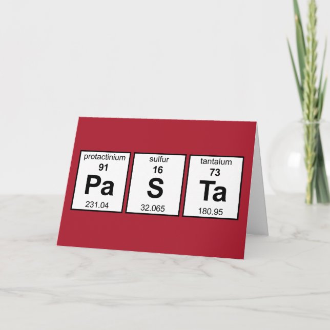 PaSTa Periodic Table Card (Front)