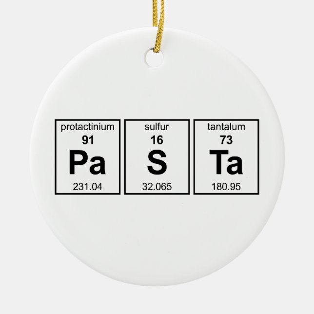 PaSTa Periodic Table Ceramic Tree Decoration (Front)