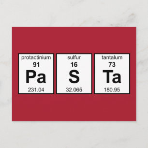 PaSTa Periodic Table Postcard