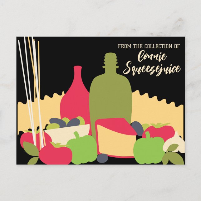 pasta sauce Italian food chef recipe cards (Front)