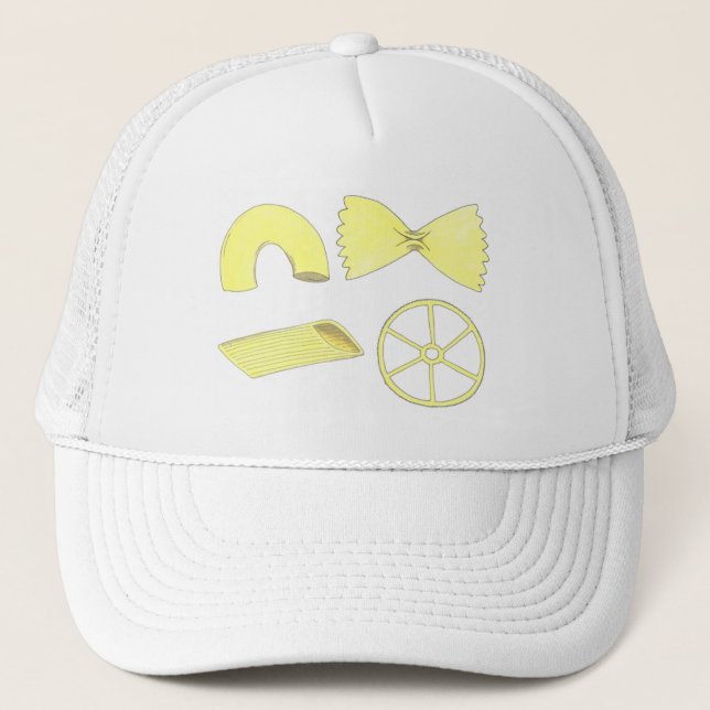 Pasta Shapes Italian Food Macaroni Penne Foodie Trucker Hat (Front)