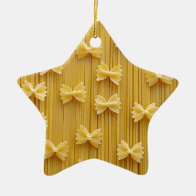 Pasta Spaghetti Noodles Abstract Ceramic Tree Decoration (Front)