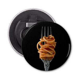 Pasta spun on a Fork, Food Spaghetti Bottle Opener