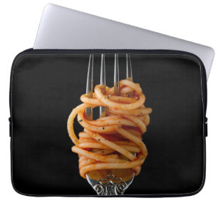 Pasta spun on a Fork, Food Spaghetti Laptop Sleeve