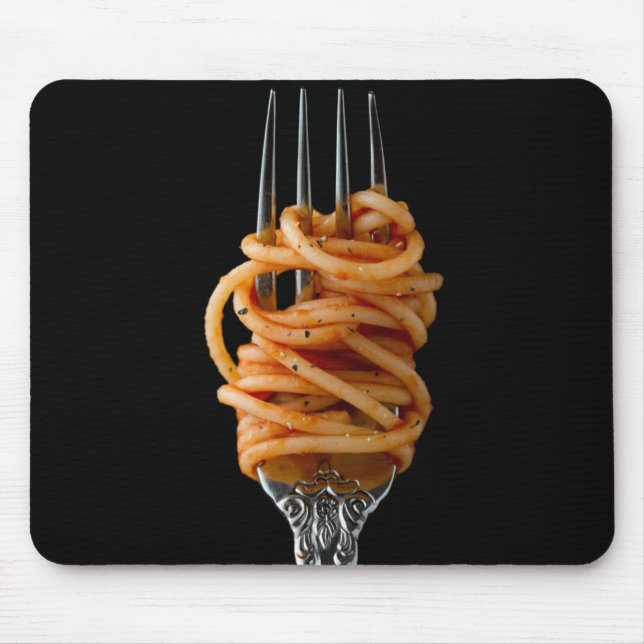 Pasta spun on a Fork, Food Spaghetti Mouse Mat (Front)