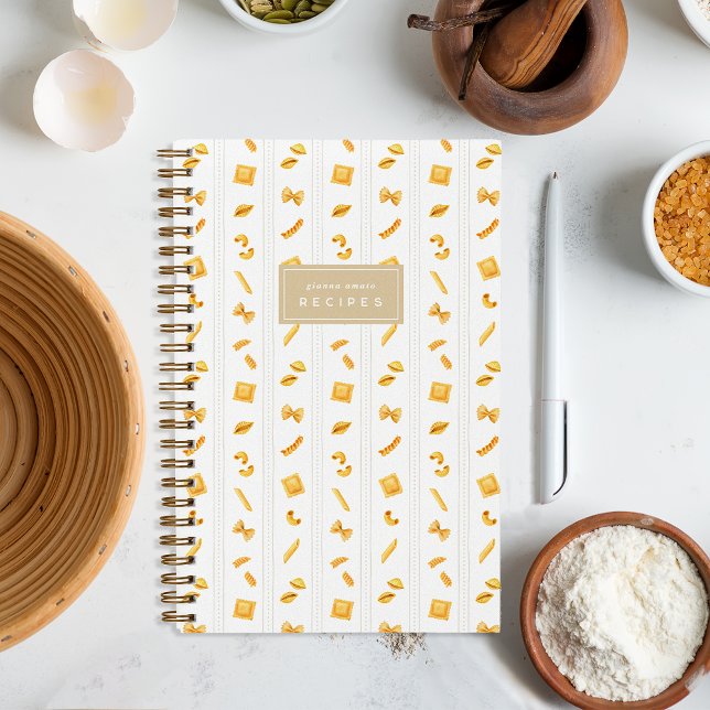 Pasta Stripe Personalized Recipe Notebook (Creator Uploaded)