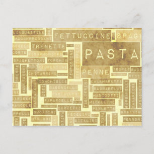 Pasta Types and Assorted Variety of Pastas Postcard