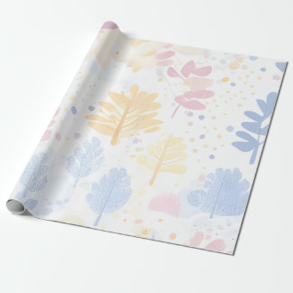 Pastal Colourful Leaf Wrapping Paper