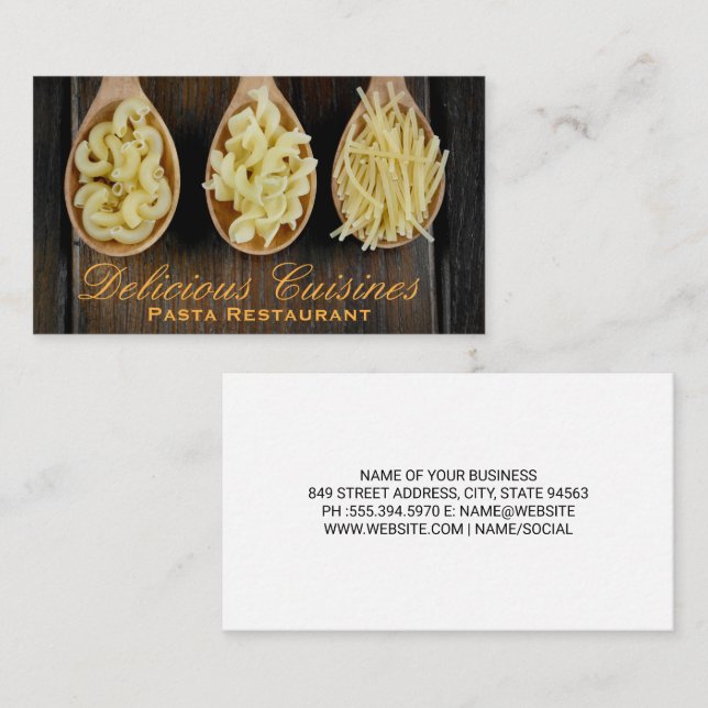 Pastas on Spoons Business Card (Front/Back)