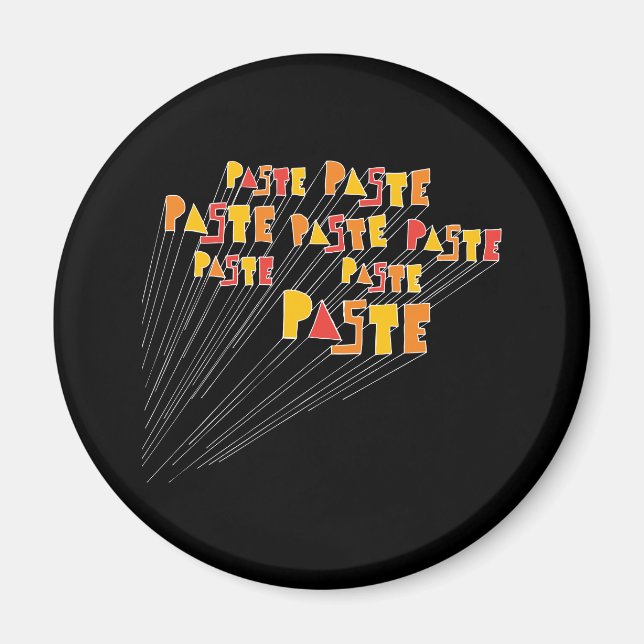 Paste Hand Drawn Logo Array Magnet (Front)