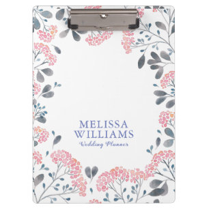 Paste Pink Flowers Frame Clipboard