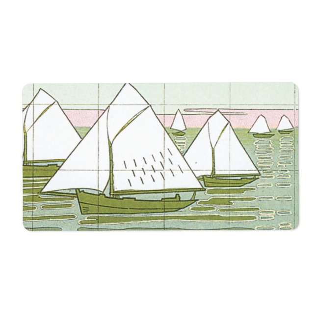 Paste Sailboats Vintage Seascape Labels (Front)