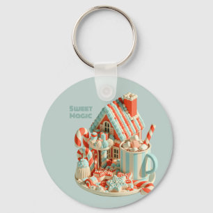 Pastel 3D Candy House Sweet Magic Key Ring
