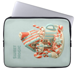 Pastel 3D Candy House Sweet Magic Laptop Sleeve