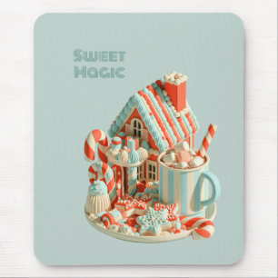 Pastel 3D Candy House Sweet Magic Mouse Mat
