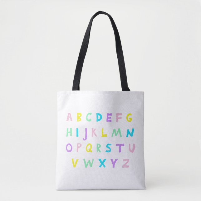 Pastel A-B-C's Tote Bag (Front)
