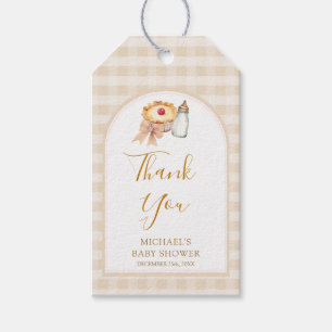 Pastel A Little Cutie Pie Gingham Fall Baby Shower Gift Tags