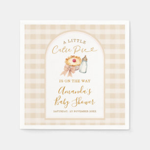 Pastel A Little Cutie Pie Gingham Fall Baby Shower Napkin