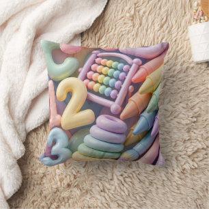 Pastel ABC Learning Burst - Inflated 3D Educationa Cushion