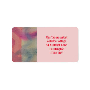 Pastel Abstract Art Address Label