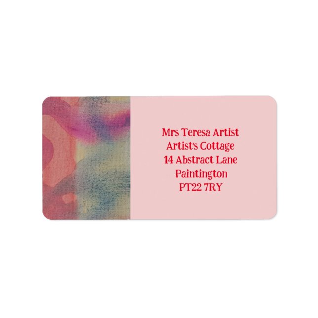 Pastel Abstract Art Address Label (Front)