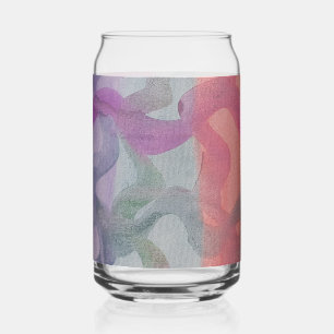 Pastel Abstract Art Can Glass