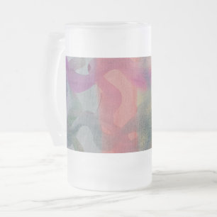Pastel Abstract Art  Frosted Glass Beer Mug