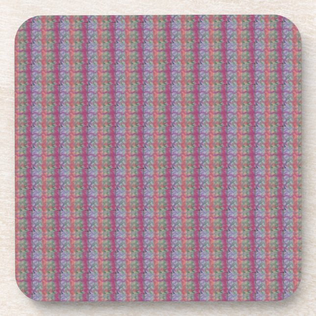 Pastel Abstract Art Hard Plastic Coaster (Front)