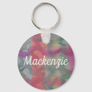 Pastel Abstract Art Key Ring