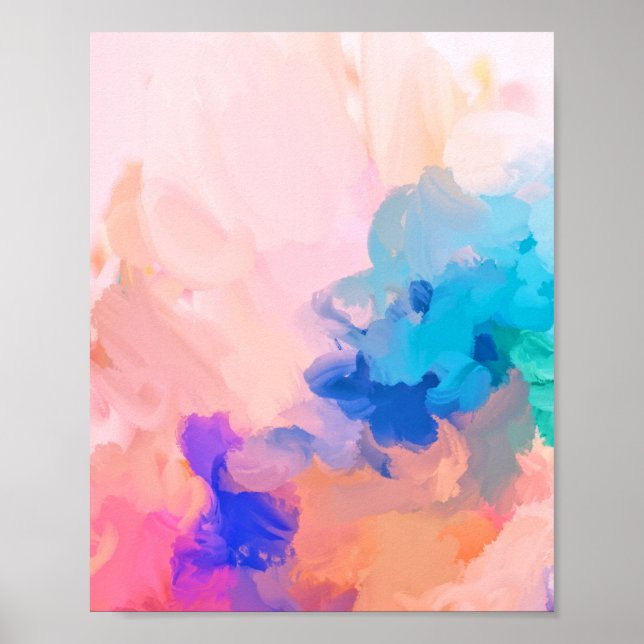 Pastel Abstract Art Modern Colorful Poster (Front)