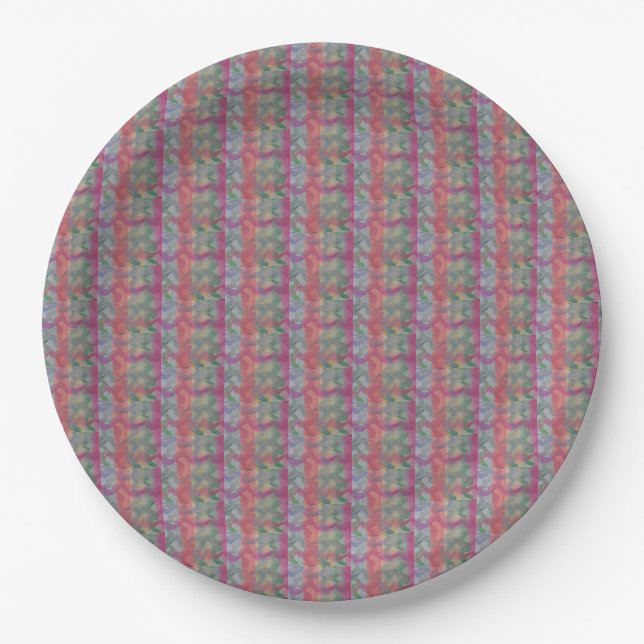 Pastel Abstract Art  Paper Plate (Front)