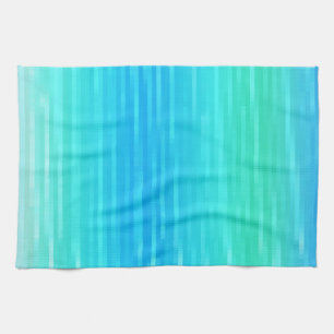 Pastel Abstract Art Teal Turquoise Blue Green Tea Towel