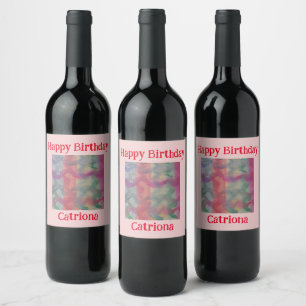 Pastel Abstract Art Wine Label