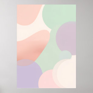 Pastel Abstract Blob Poster Boho Organic Shapes