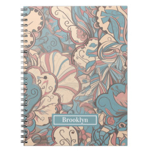 Pastel Abstract Doodle Pattern Spiral Notebook