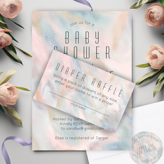 Pastel Abstract Elegant Chic CUSTOM BABY SHOWER Enclosure Card (Pastel Abstract Elegant Chic CUSTOM BABY SHOWER Enclosure Card
)