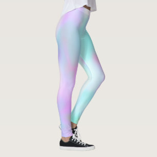 Pastel Abstract Faux Holographic Pink Candy Leggings