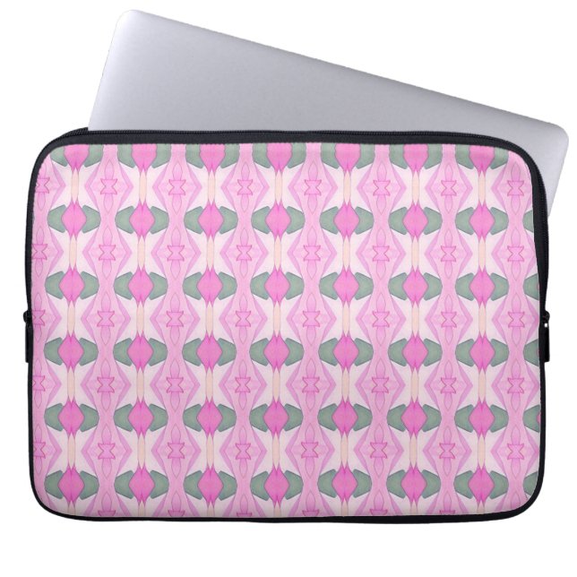 Pastel abstract floral laptop cover (Front)