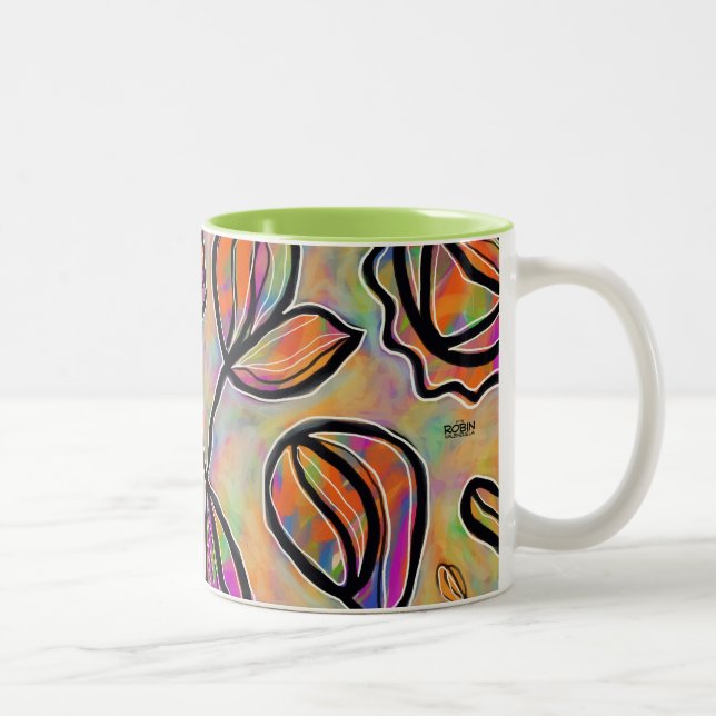 Pastel Abstract Floral Mug (Right)